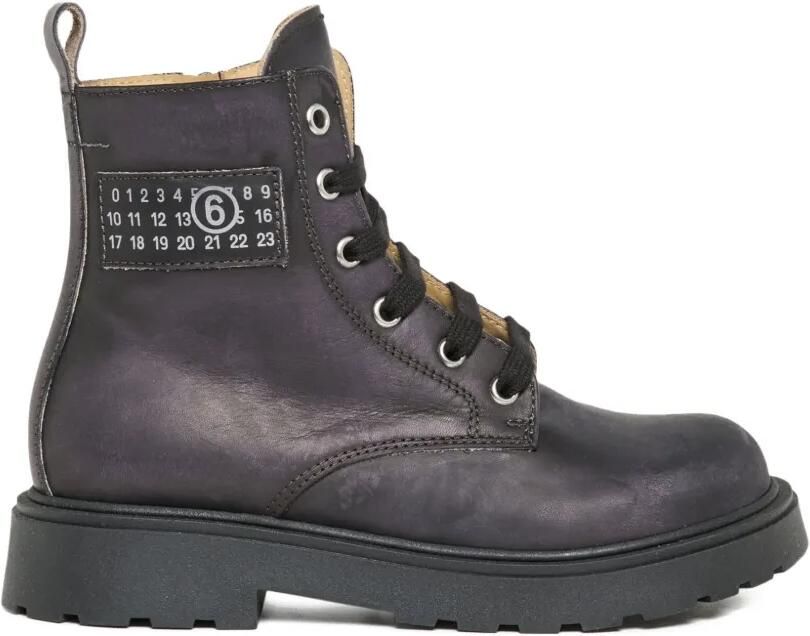 MM6 Maison Margiela Kids Leren enkellaarzen Paars