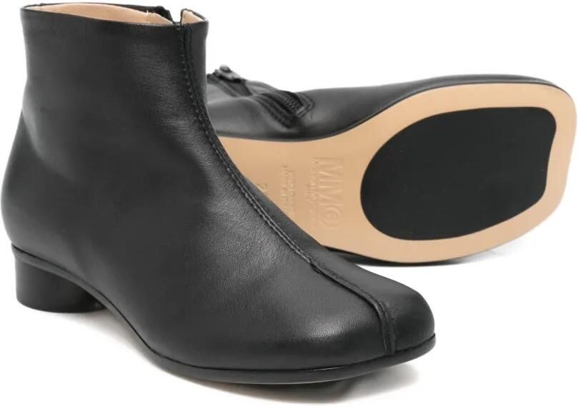 MM6 Maison Margiela Kids Leren enkellaarzen Zwart