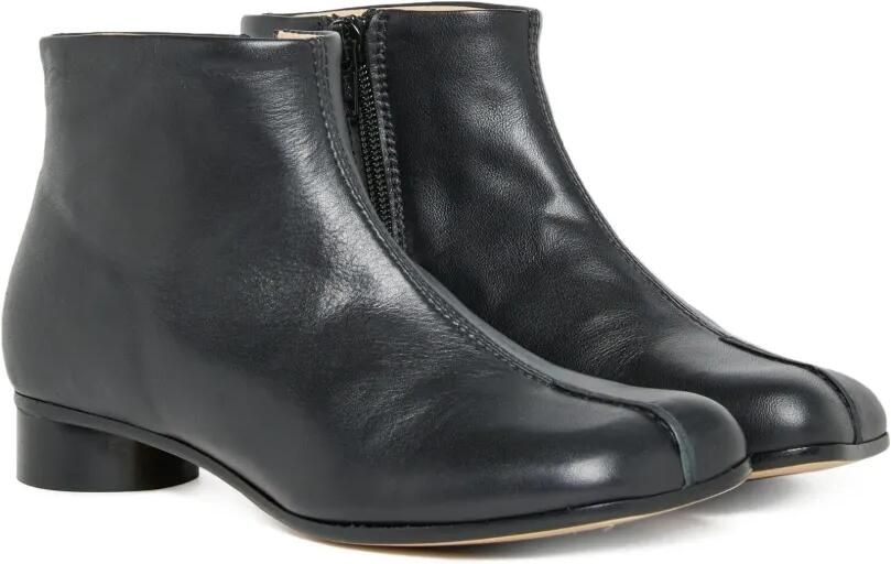 MM6 Maison Margiela Kids Leren laarzen met vierkante neus en rits Zwart - Foto 4