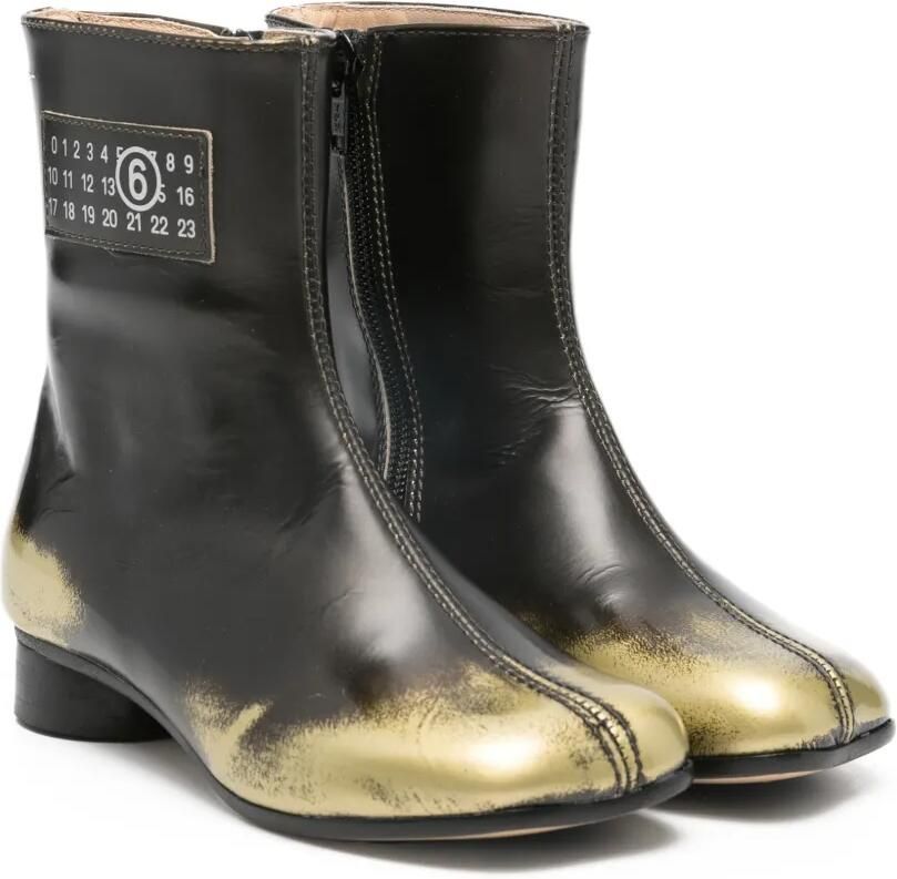 MM6 Maison Margiela Kids Leren laarzen Zwart