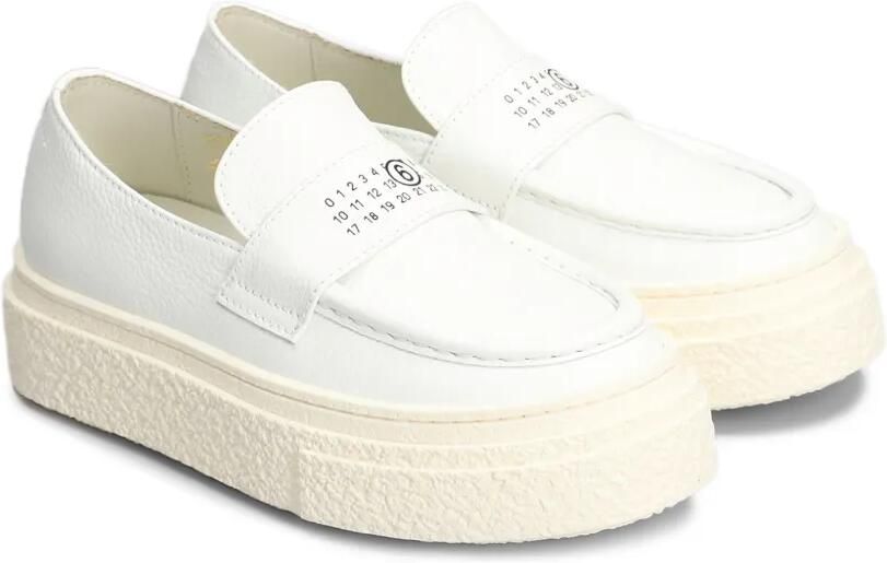 MM6 Maison Margiela Kids Leren loafers Wit