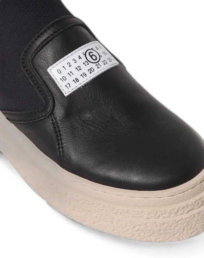 MM6 Maison Margiela Kids Leren soksneakers Zwart - Foto 3
