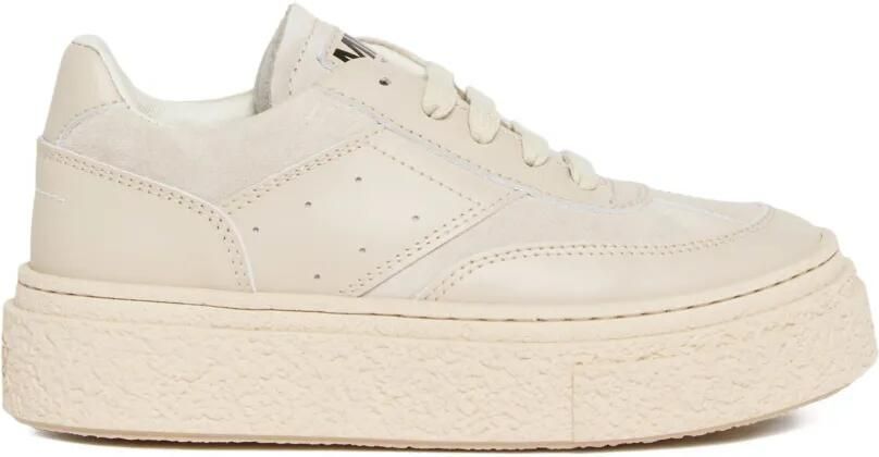 MM6 Maison Margiela Kids Leren suède sneakers met plateauzool AH78F