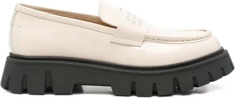 MM6 Maison Margiela Kids Loafers met chunky zool en logo-print Beige