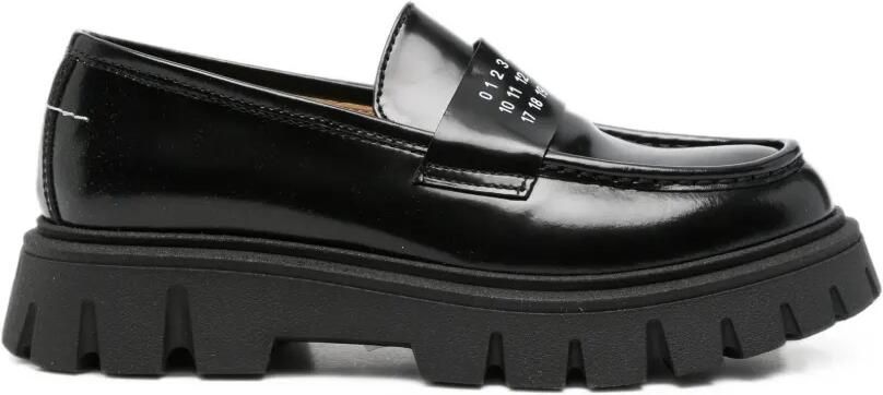 MM6 Maison Margiela Kids Loafers met logoprint Zwart