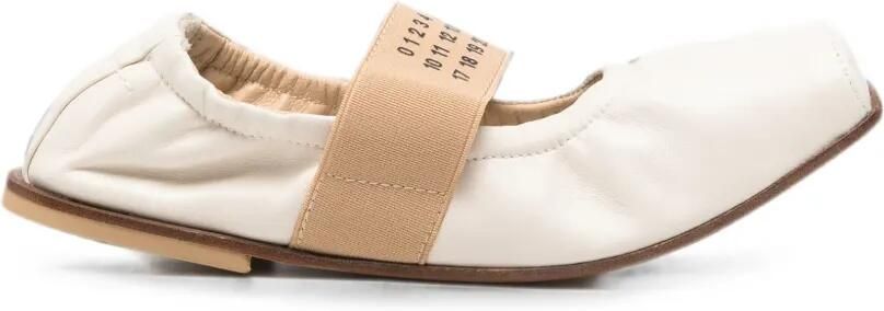 MM6 Maison Margiela Kids logoprint ballerina's met elastische band Beige