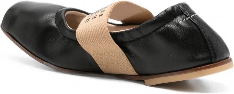 MM6 Maison Margiela Kids logoprint ballerina's met elastische band Zwart - Foto 3