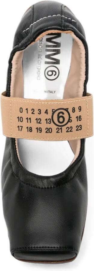 MM6 Maison Margiela Kids logoprint ballerina's met elastische band Zwart - Foto 2