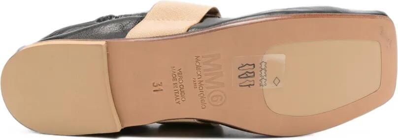 MM6 Maison Margiela Kids logoprint ballerina's met elastische band Zwart - Foto 4