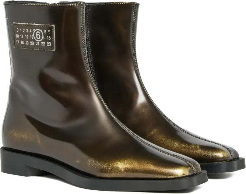 MM6 Maison Margiela Kids Metallic leren enkellaarzen Bruin - Foto 3