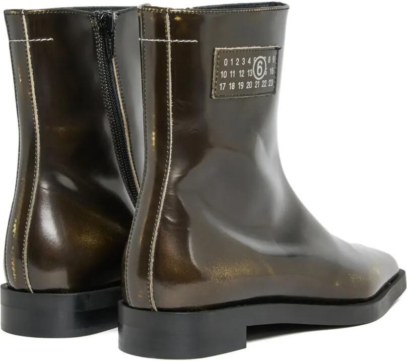 MM6 Maison Margiela Kids Metallic leren enkellaarzen Bruin - Foto 2