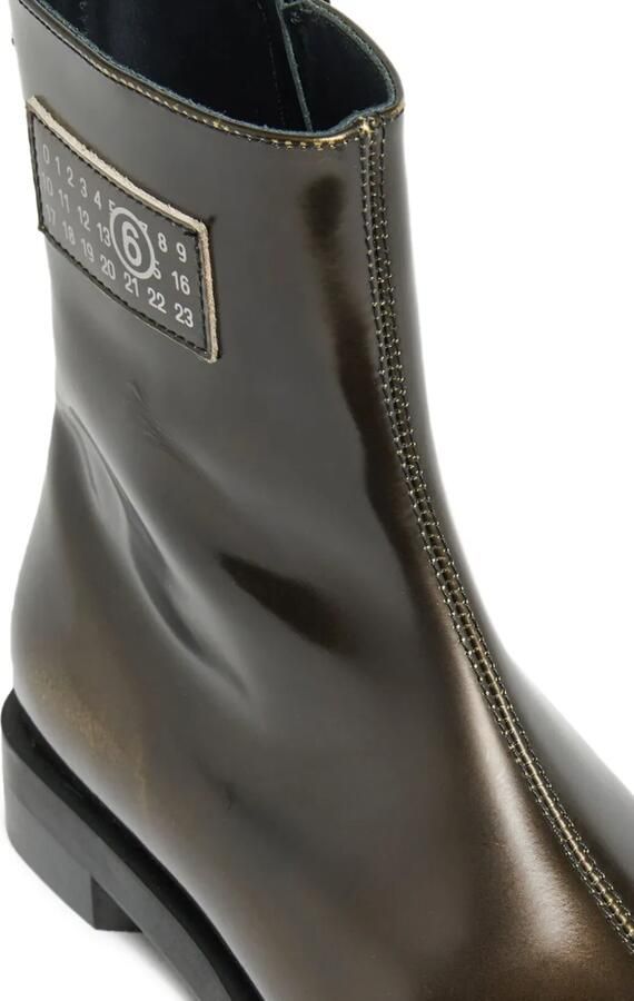 MM6 Maison Margiela Kids Metallic leren enkellaarzen Bruin - Foto 4
