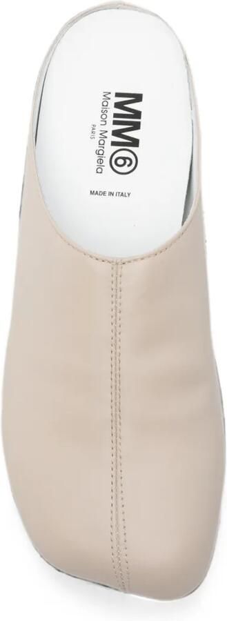 MM6 Maison Margiela Kids Muiltjes met vierkante neus Beige