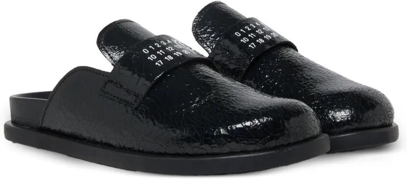 MM6 Maison Margiela Kids Numeric Signature muiltjes met gebarsten effect Zwart