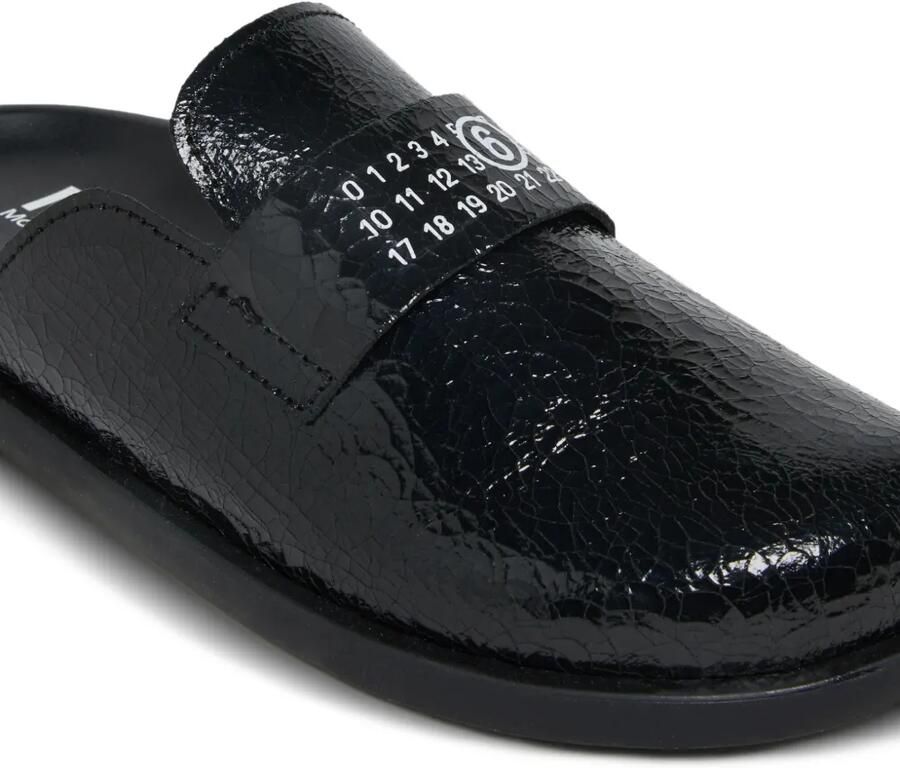 MM6 Maison Margiela Kids Numeric Signature muiltjes met gebarsten effect Zwart - Foto 2