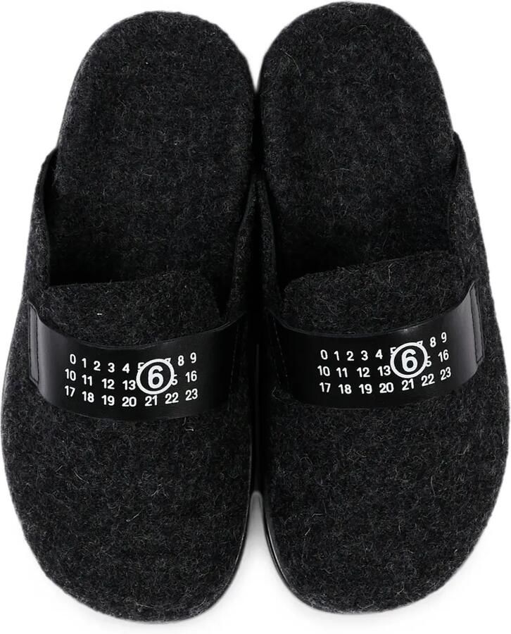 MM6 Maison Margiela Kids Slippers met logopatch Grijs - Foto 2