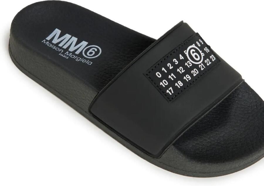 MM6 Maison Margiela Kids Slippers met tekst Zwart - Foto 2