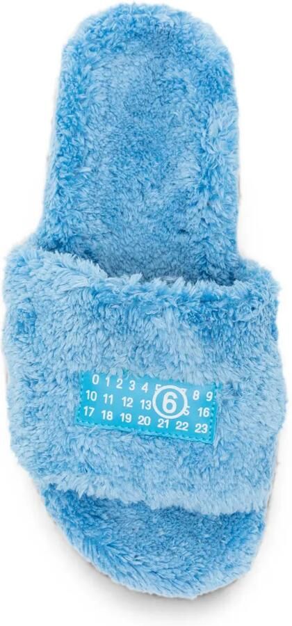 MM6 Maison Margiela Kids Slippers van imitatiebont Blauw - Foto 3