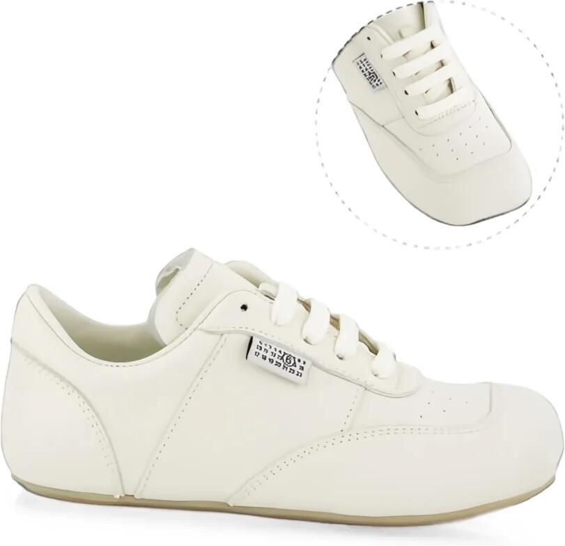 MM6 Maison Margiela Kids Sneakers met vierkante neus en logo-patch Beige - Foto 2