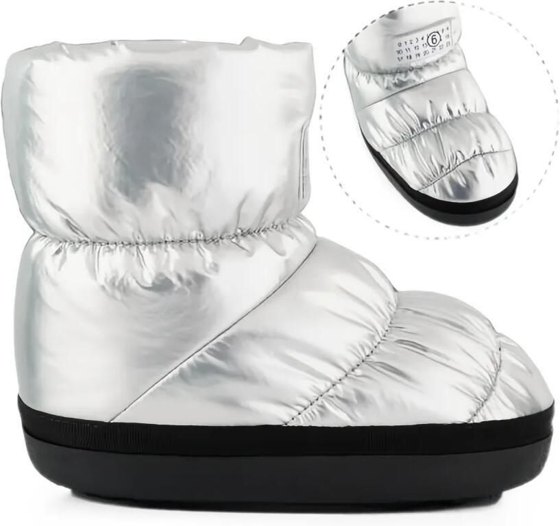 MM6 Maison Margiela Kids Sneeuwlaarzen met logopatch Zilver