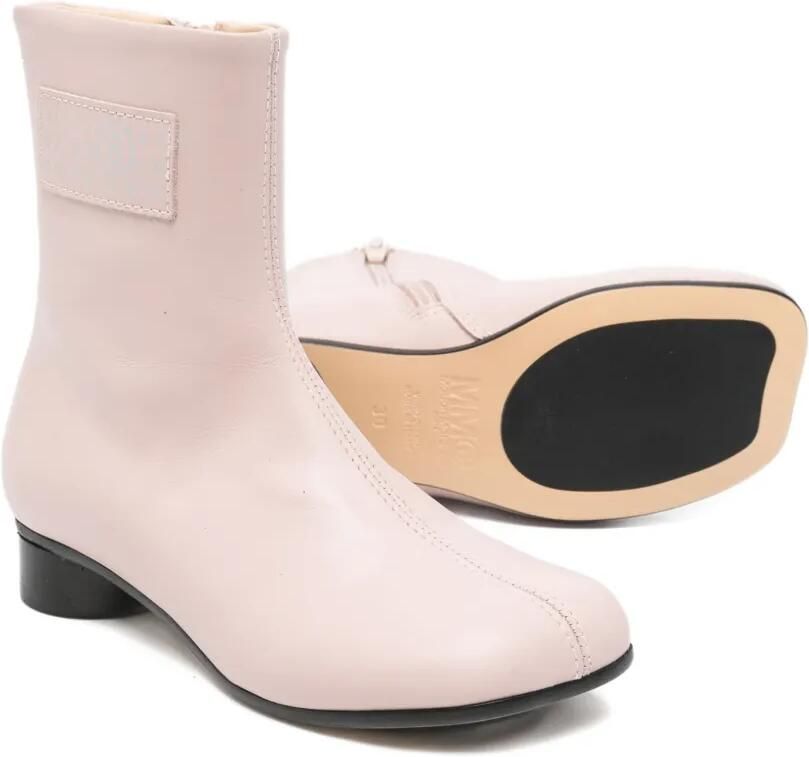 MM6 Maison Margiela Kids Tabi leren enkellaarzen Roze