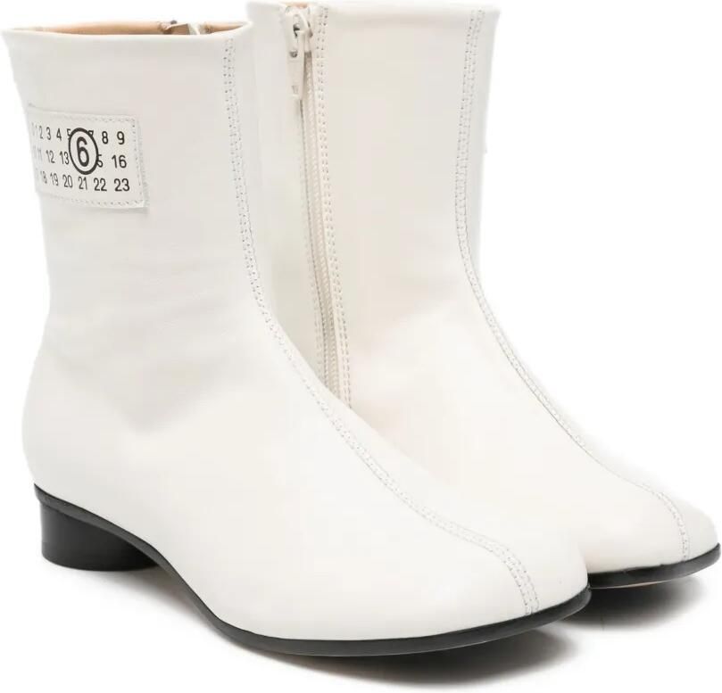 MM6 Maison Margiela Kids Tabi leren enkellaarzen Wit