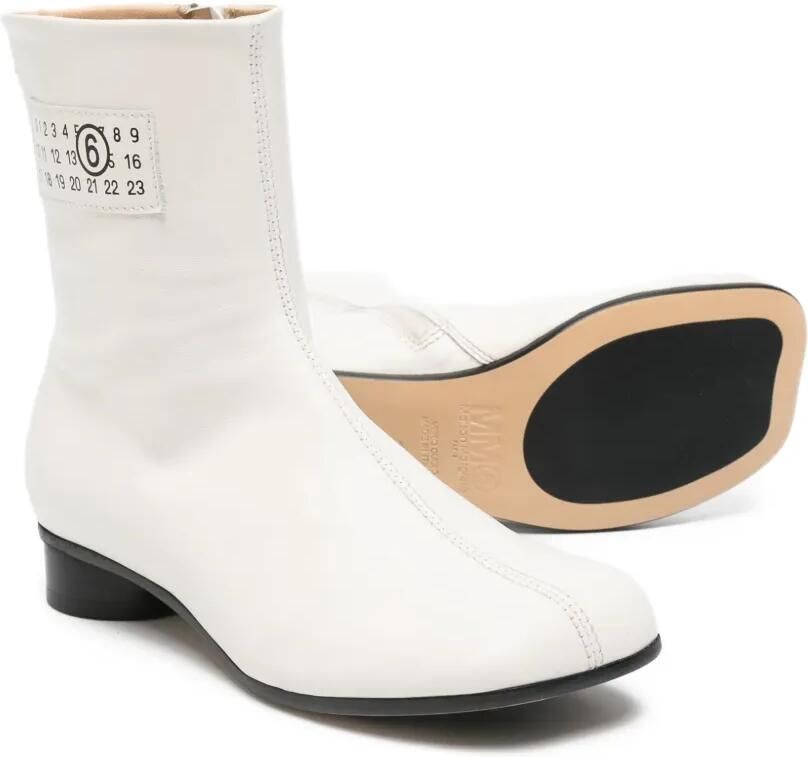 MM6 Maison Margiela Kids Tabi leren enkellaarzen Wit - Foto 2