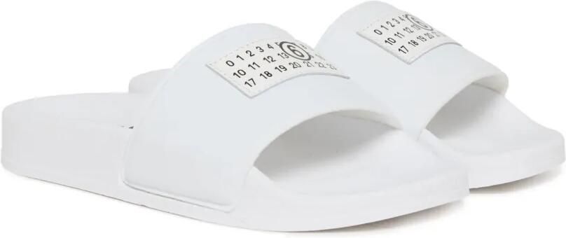 MM6 Maison Margiela Kids Teenslippers met logoprint Wit