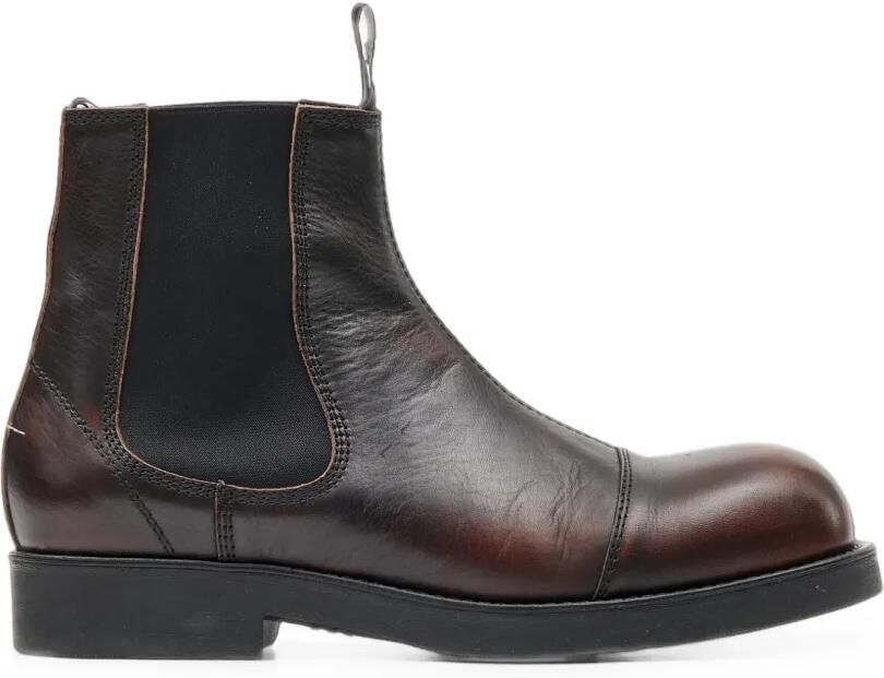 MM6 Maison Margiela Leren Chelsea boots Bruin