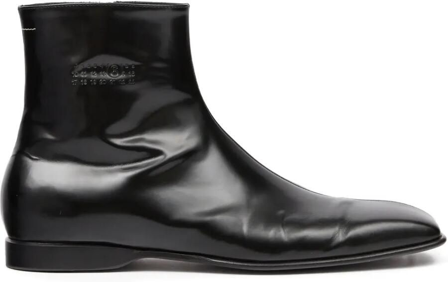 MM6 Maison Margiela Leren enkellaarzen Zwart
