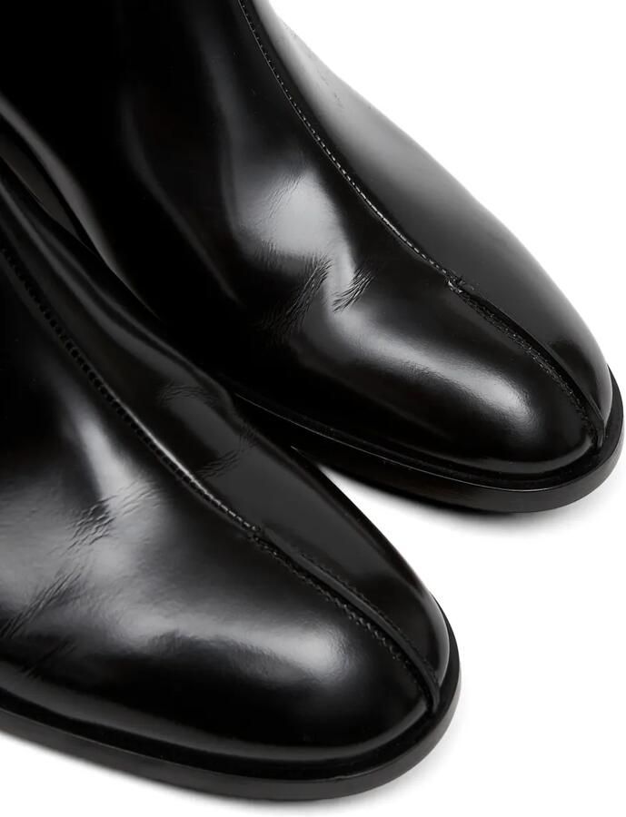 MM6 Maison Margiela Leren enkellaarzen Zwart - Foto 4