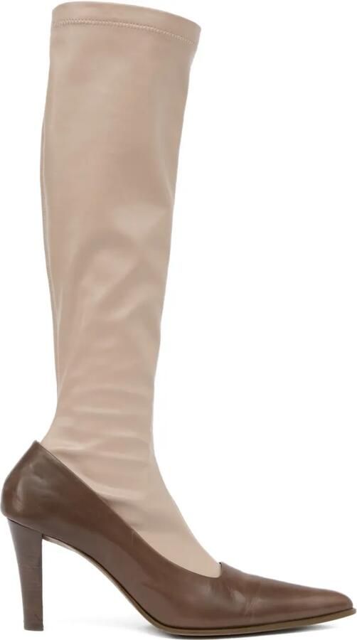 MM6 Maison Margiela Leren knielaarzen Bruin