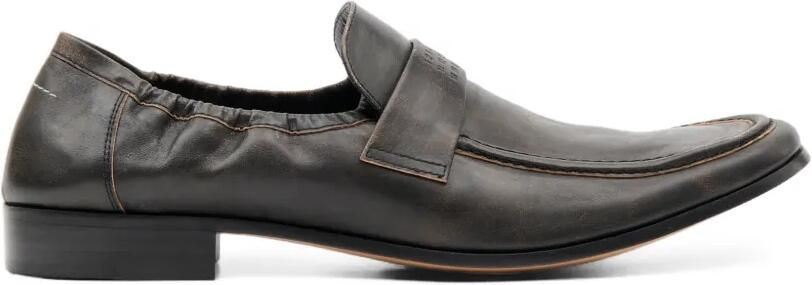 MM6 Maison Margiela Leren loafers met swingneus Bruin