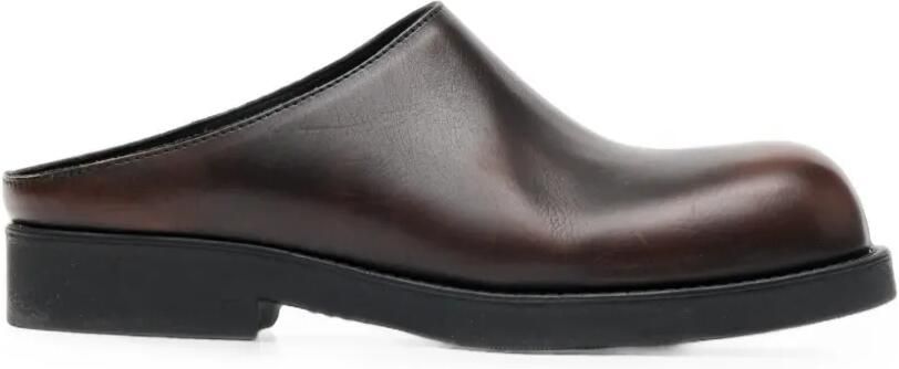 MM6 Maison Margiela Leren muiltjes met ronde neus Bruin