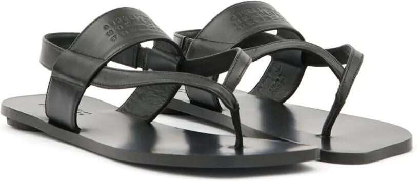 MM6 Maison Margiela Leren sandalen met logo-reliëf Zwart - Foto 5