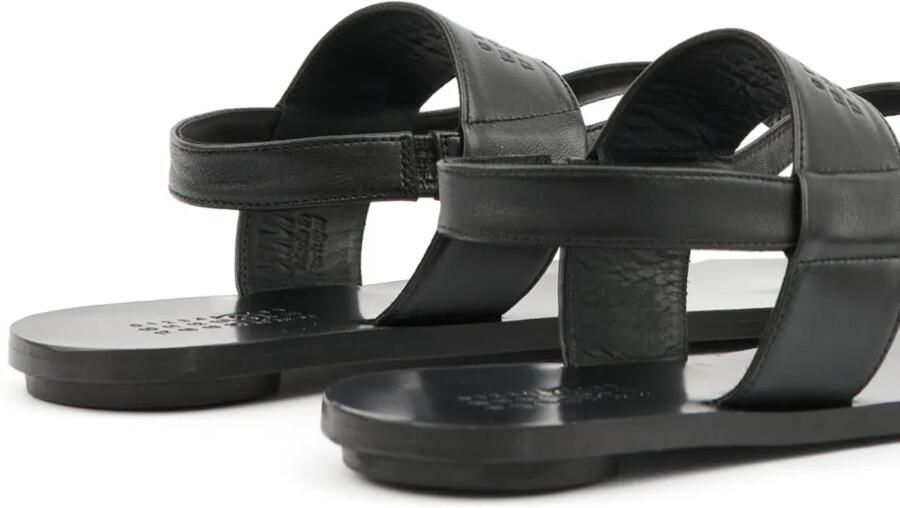MM6 Maison Margiela Leren sandalen met logo-reliëf Zwart - Foto 4