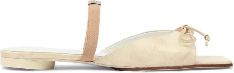 MM6 Maison Margiela Leren slingback pumps met strikdetails Beige