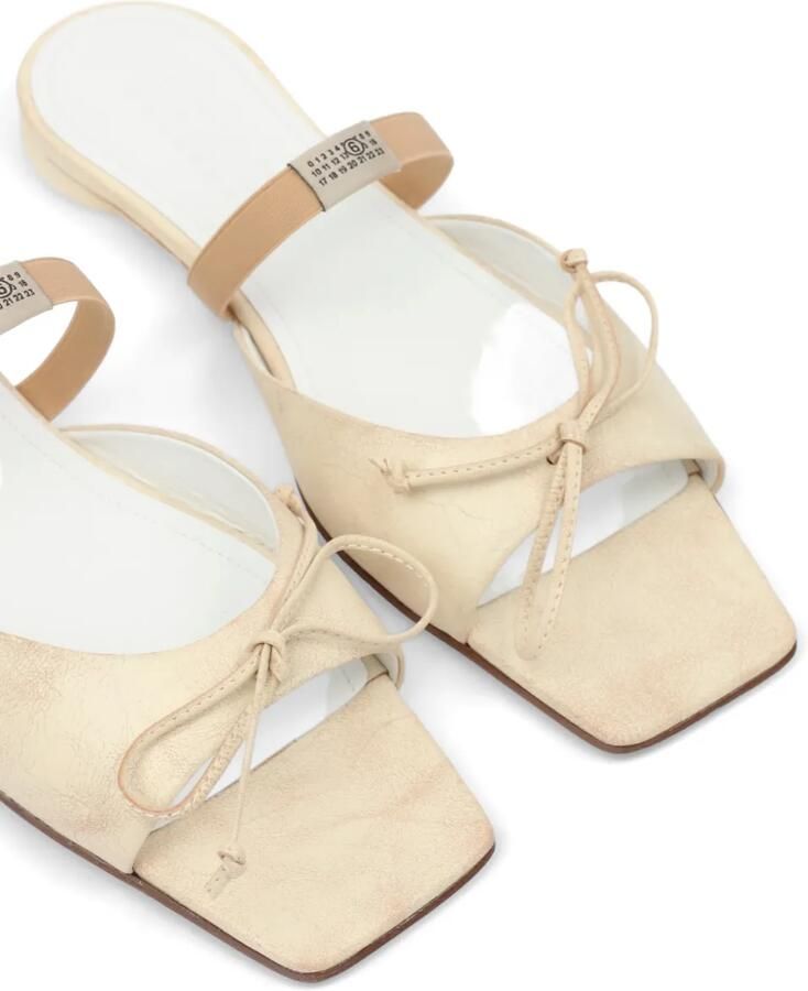 MM6 Maison Margiela Leren slingback pumps met strikdetails Beige - Foto 3
