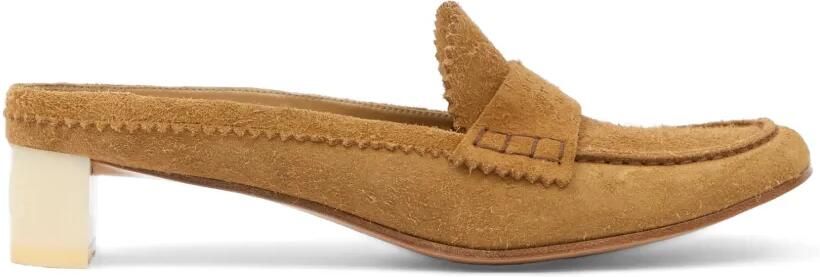 MM6 Maison Margiela Leren slippers Beige