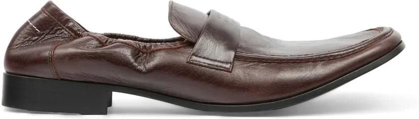 MM6 Maison Margiela Penny leren loafers met bandje Bruin