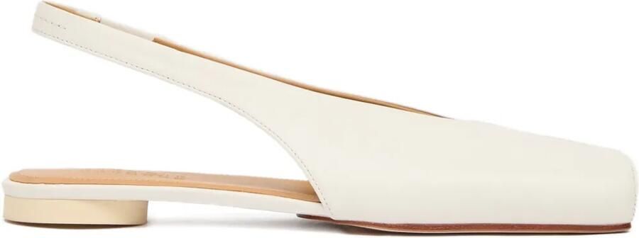 MM6 Maison Margiela Platte slingback pumps met vierkante neus Wit