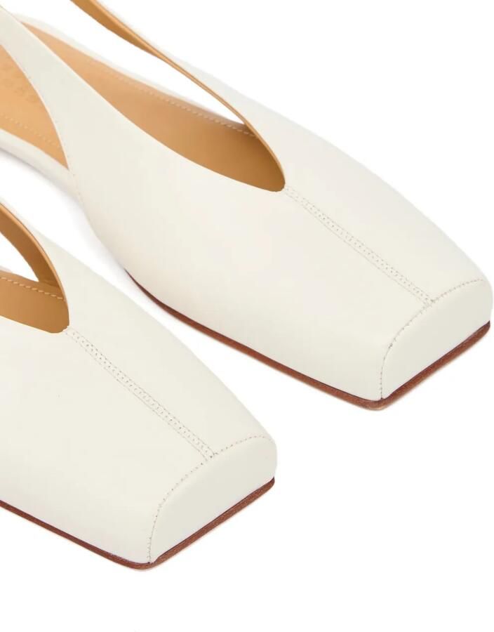 MM6 Maison Margiela Platte slingback pumps met vierkante neus Wit - Foto 3