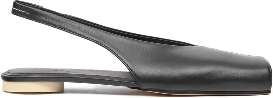 MM6 Maison Margiela Platte slingback pumps met vierkante neus Zwart