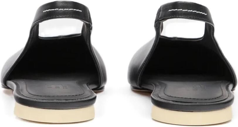 MM6 Maison Margiela Platte slingback pumps met vierkante neus Zwart - Foto 4