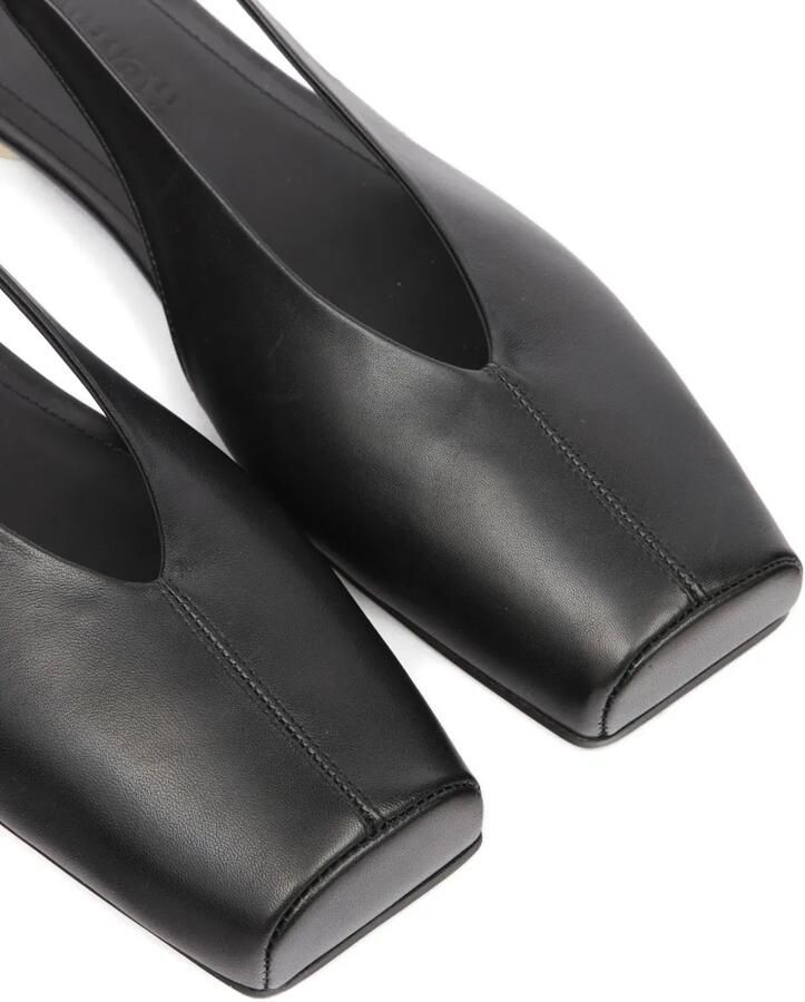 MM6 Maison Margiela Platte slingback pumps met vierkante neus Zwart - Foto 2