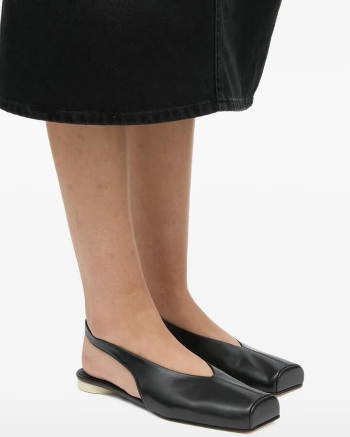 MM6 Maison Margiela Platte slingback pumps met vierkante neus Zwart - Foto 3
