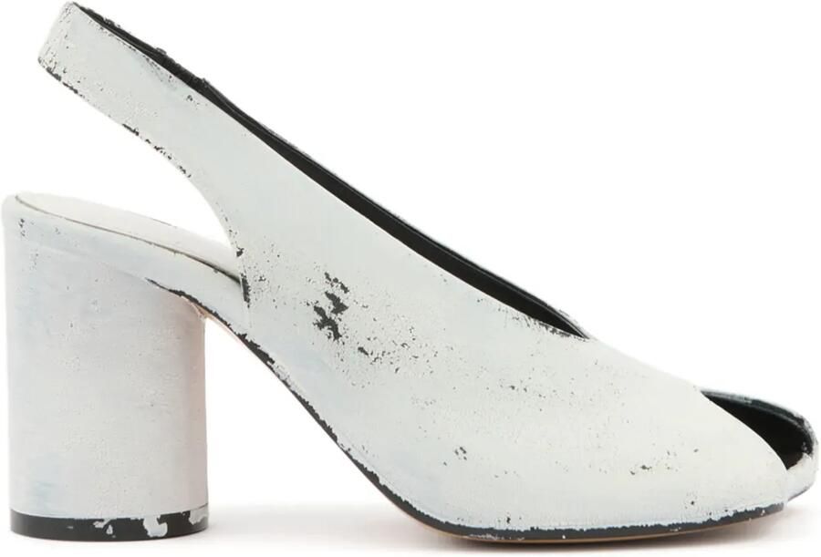 MM6 Maison Margiela Slingback sandalen met geverfde print Wit