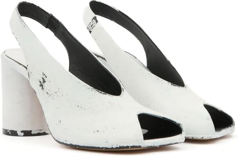 MM6 Maison Margiela Slingback sandalen met geverfde print Wit - Foto 5