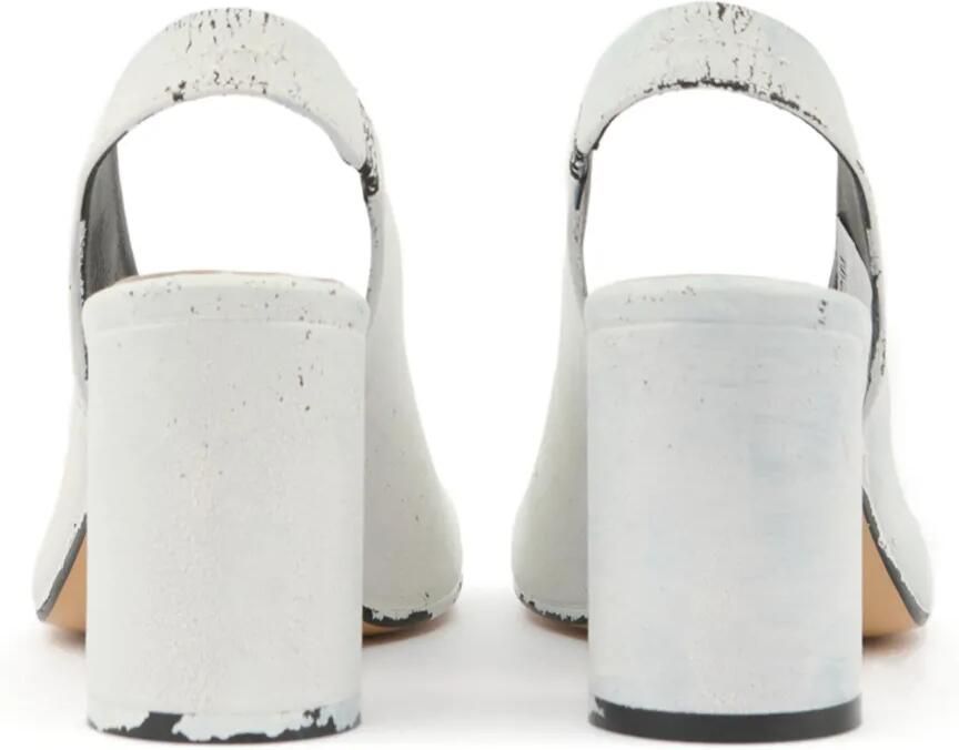 MM6 Maison Margiela Slingback sandalen met geverfde print Wit - Foto 4