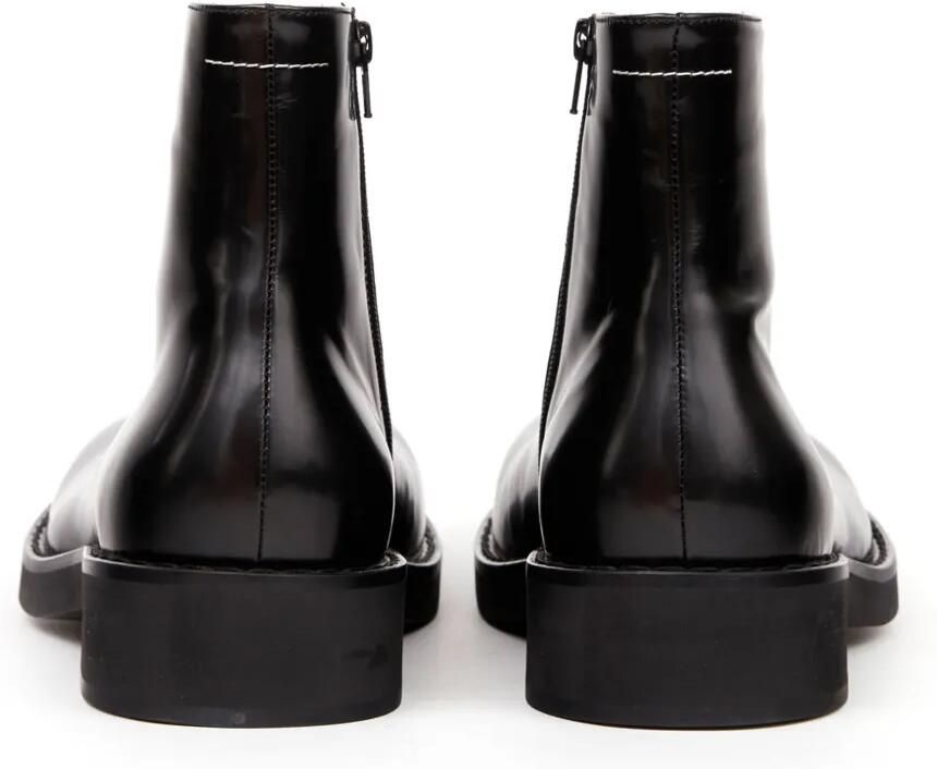 MM6 Maison Margiela Trunk leren enkellaarzen Zwart - Foto 4